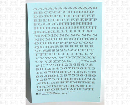 Penn Roman Letter Number Alphabet