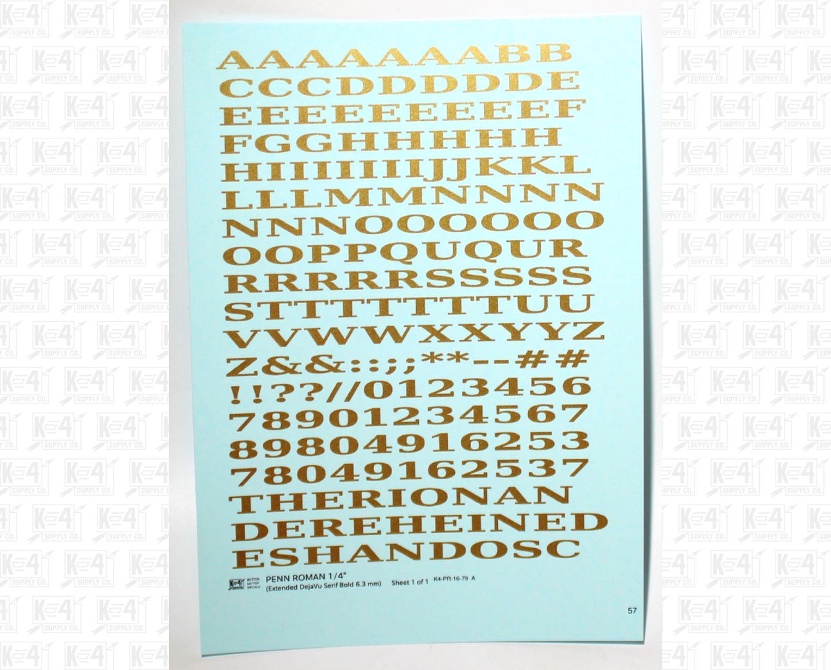 Penn Roman Letter Number Alphabet