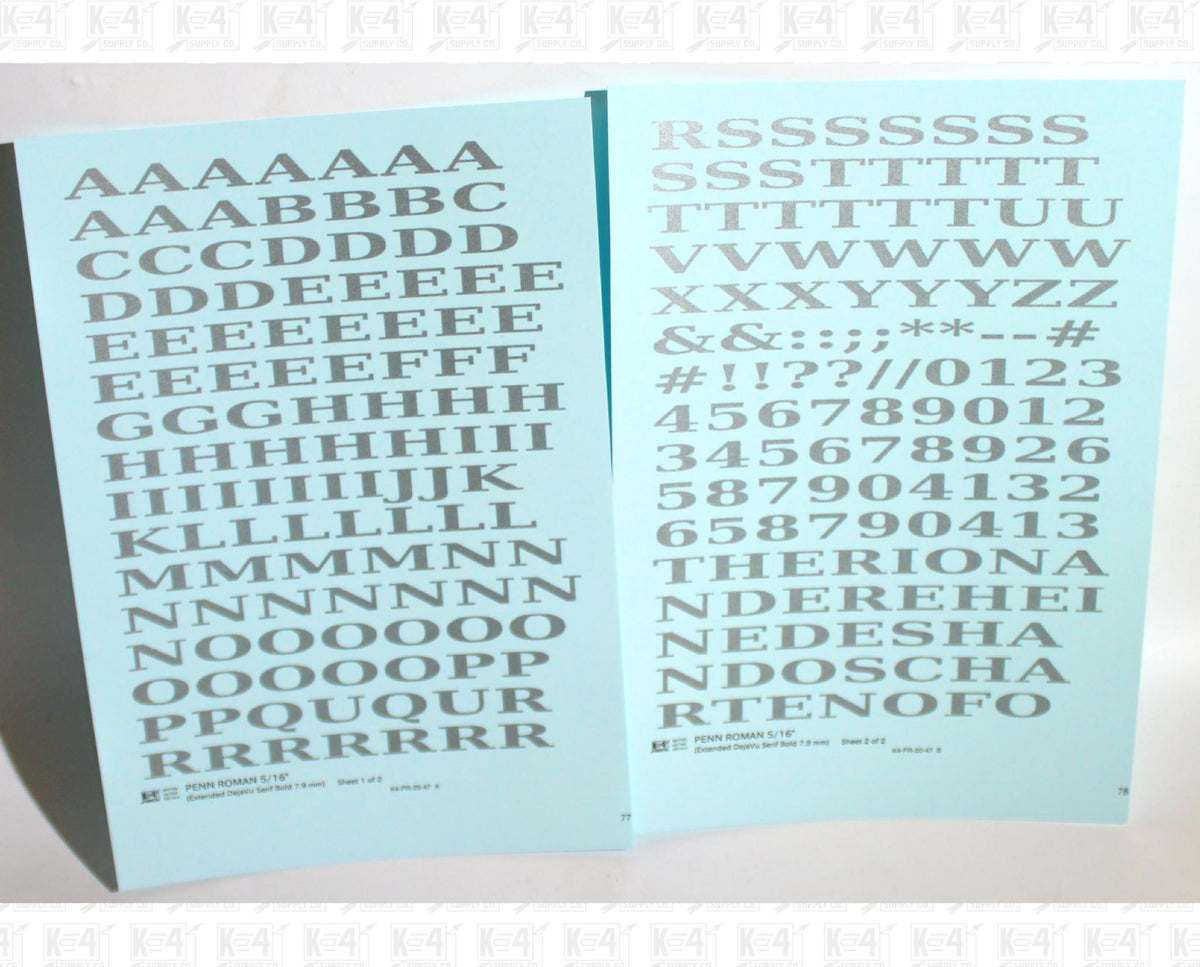 Penn Roman Letter Number Alphabet