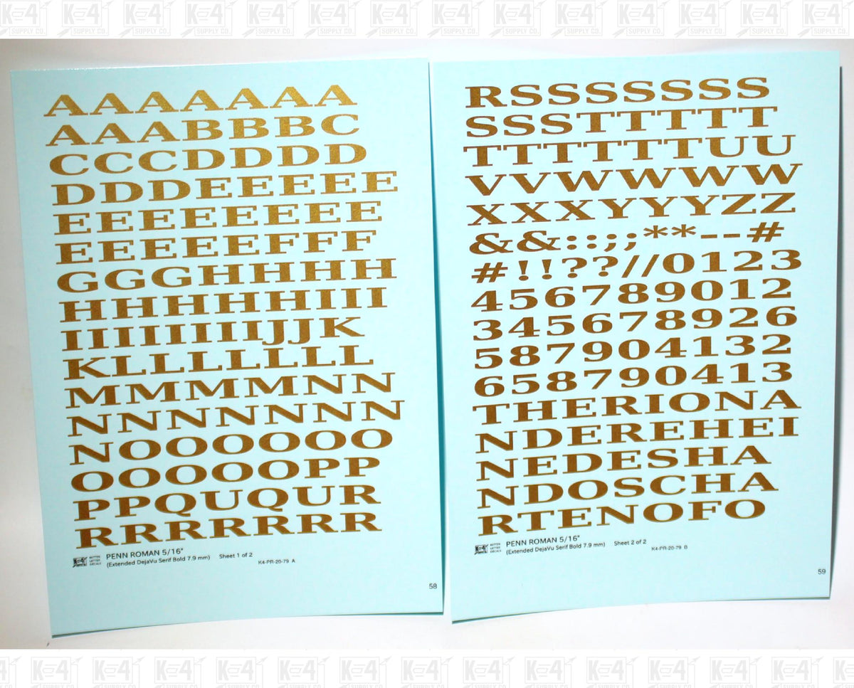 Penn Roman Letter Number Alphabet