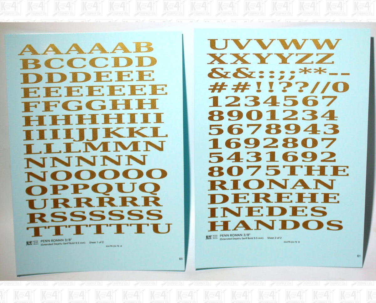 Penn Roman Letter Number Alphabet