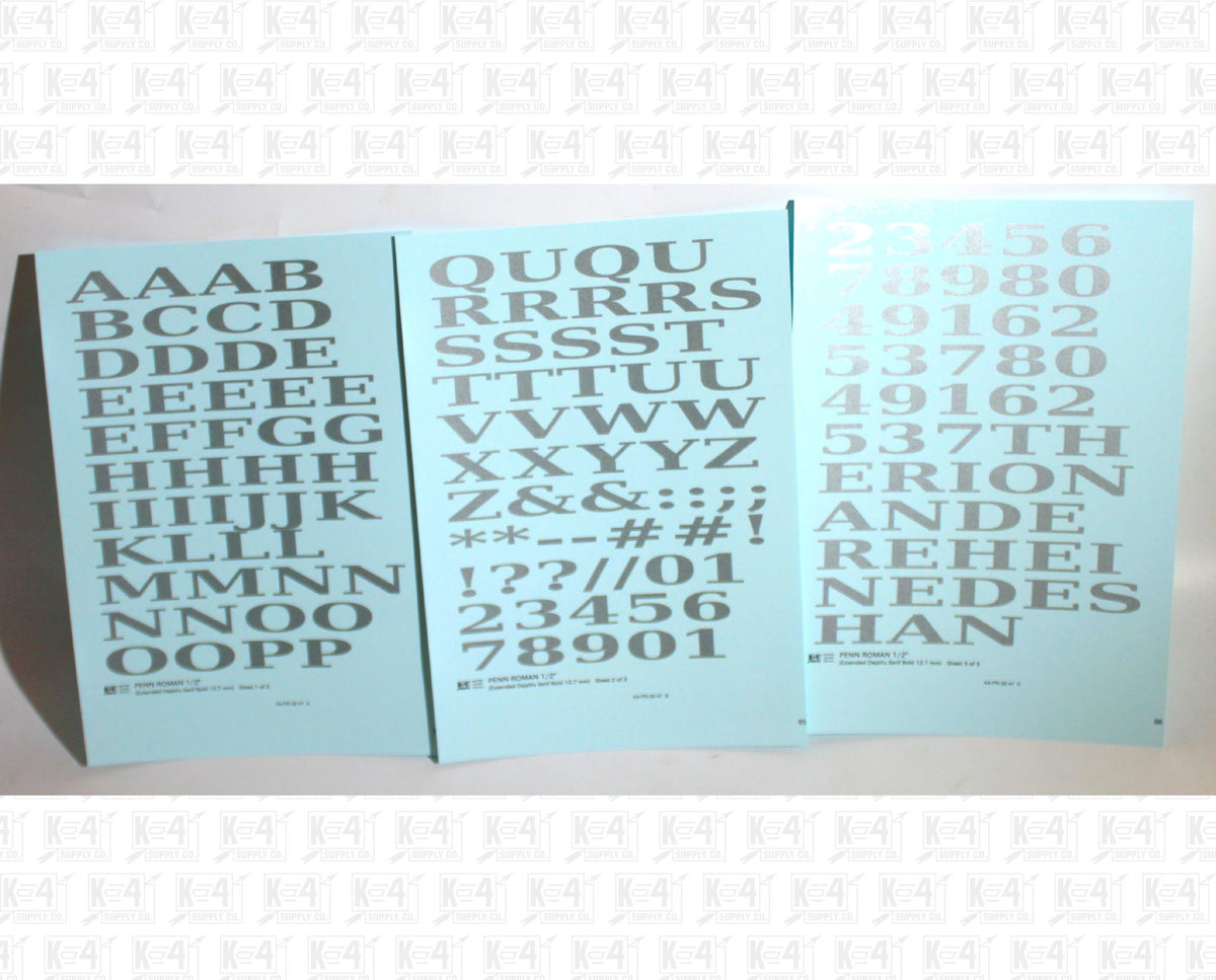 Penn Roman Letter Number Alphabet