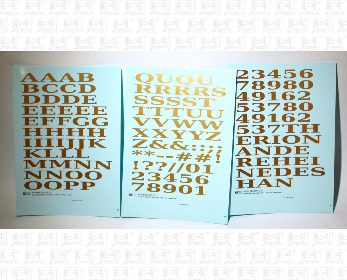 Penn Roman Letter Number Alphabet