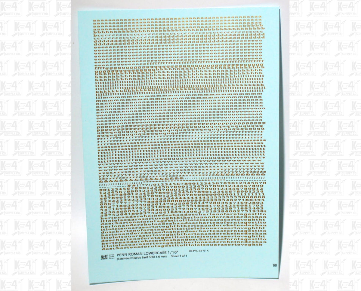 Lowercase Penn Roman Letter Number Alphabet