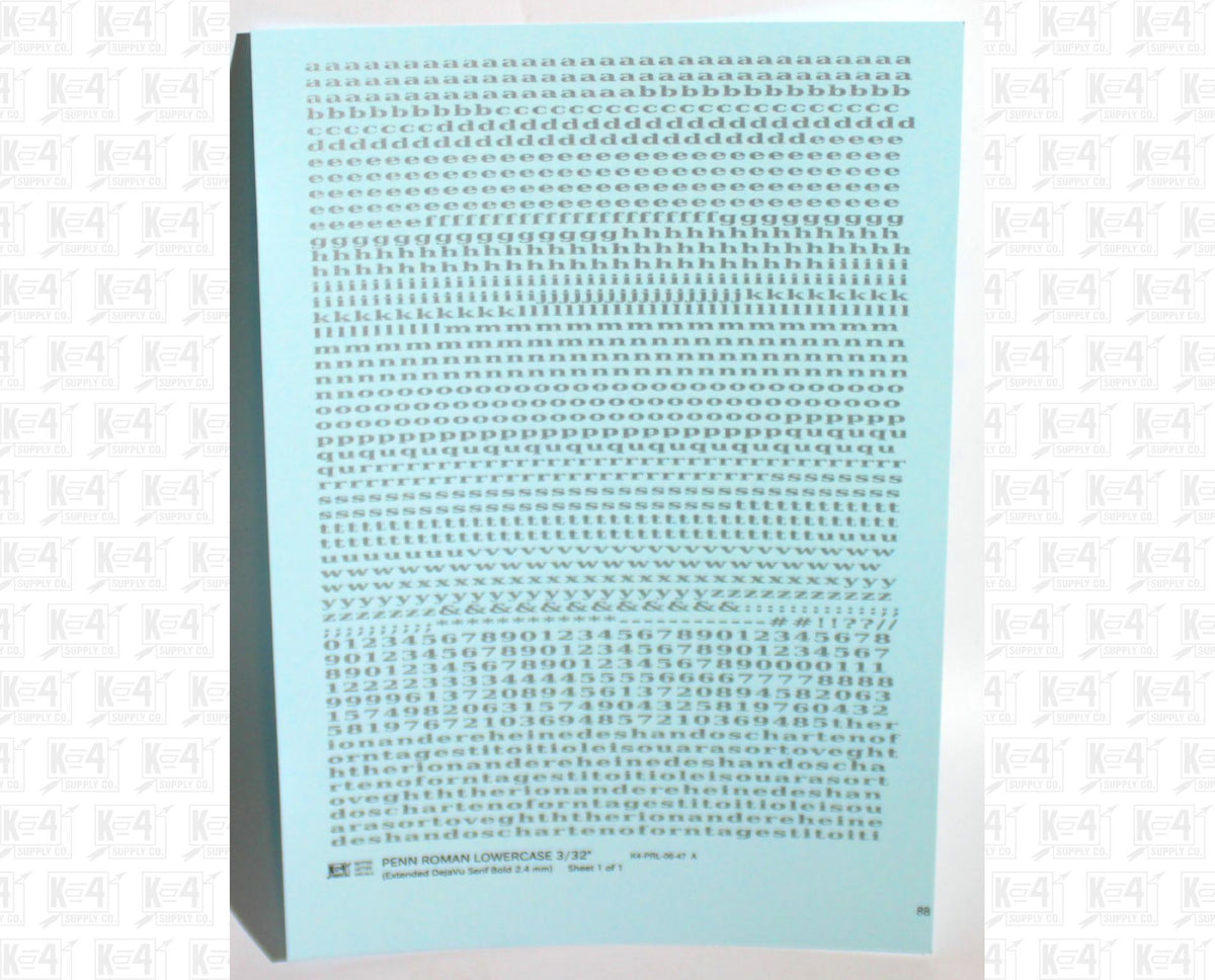 Lowercase Penn Roman Letter Number Alphabet