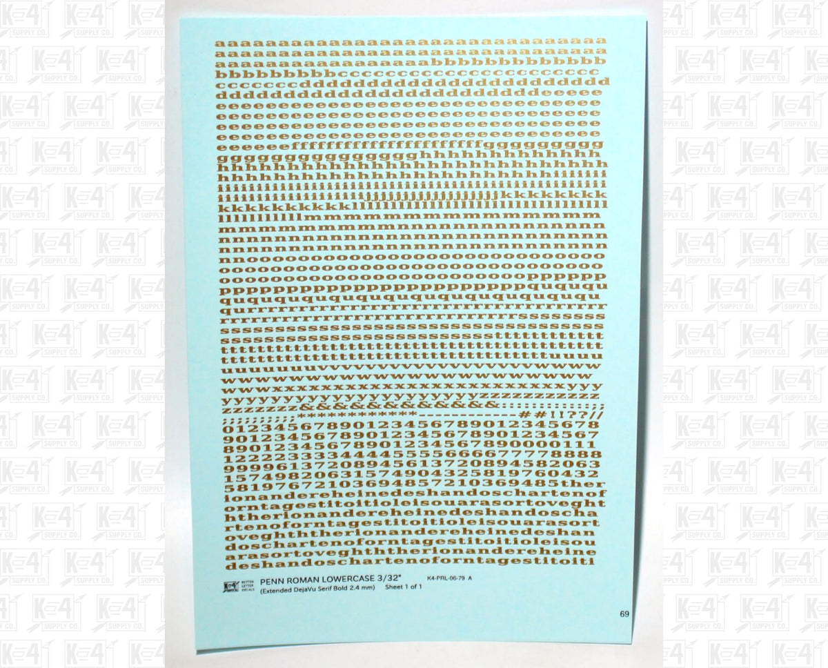 Lowercase Penn Roman Letter Number Alphabet
