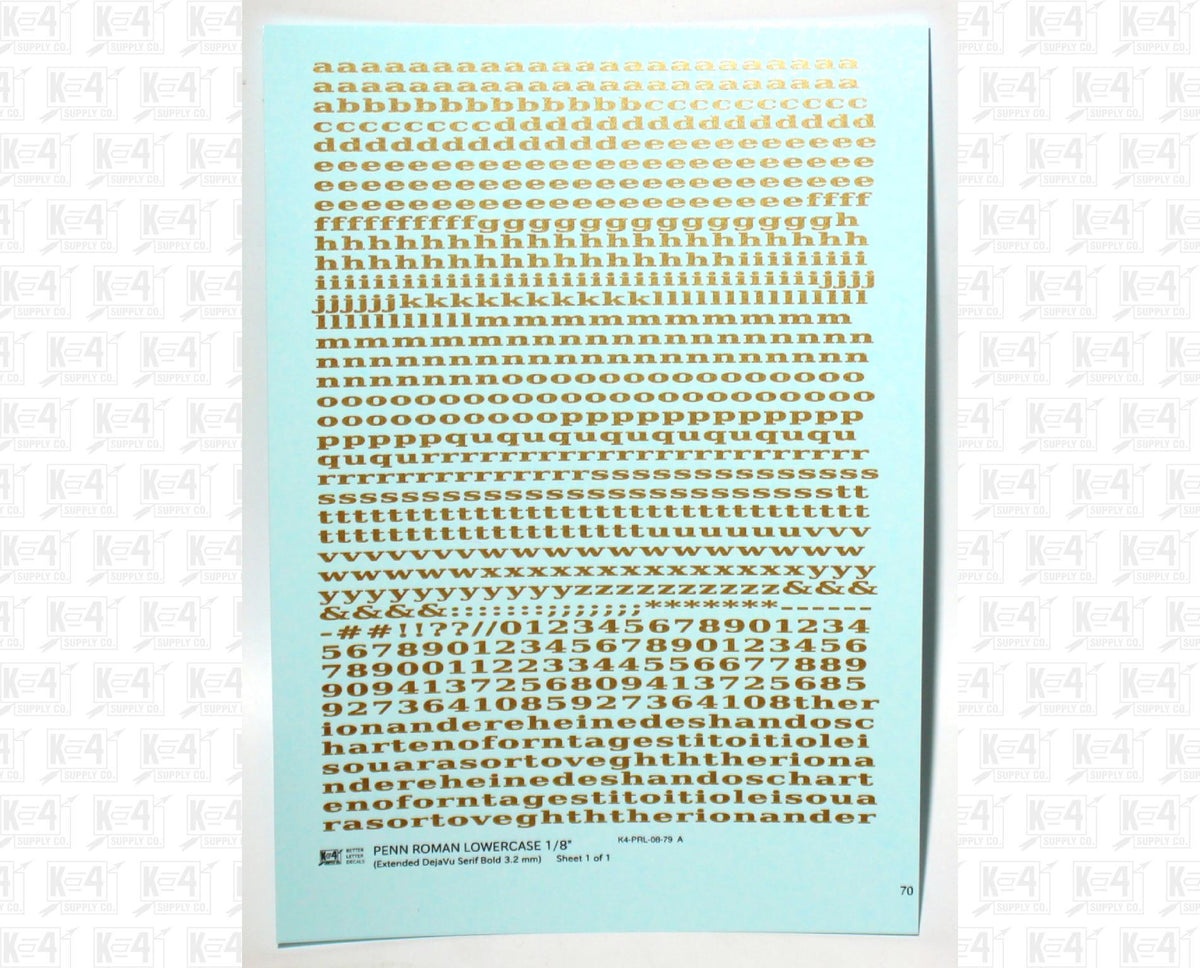 Lowercase Penn Roman Letter Number Alphabet
