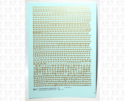 Lowercase Penn Roman Letter Number Alphabet