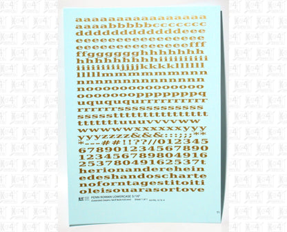 Lowercase Penn Roman Letter Number Alphabet