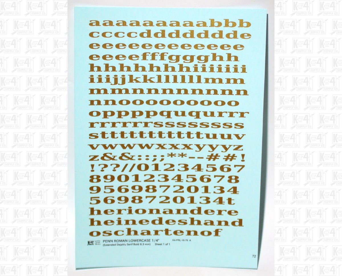 Lowercase Penn Roman Letter Number Alphabet