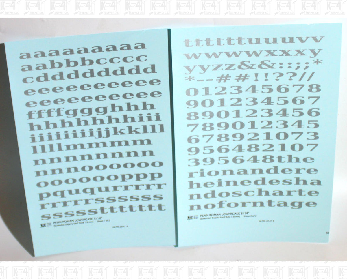 Lowercase Penn Roman Letter Number Alphabet