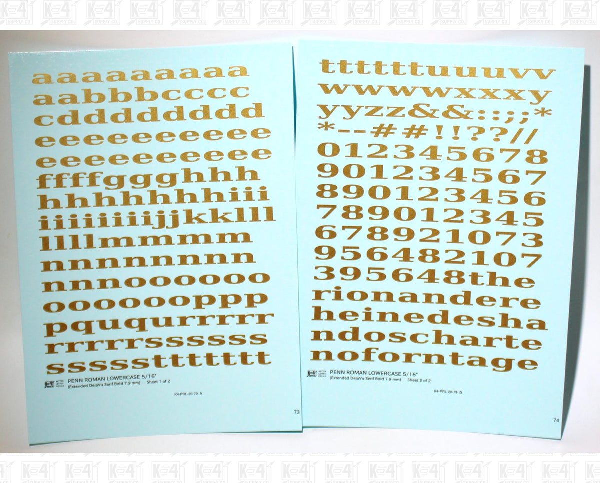 Lowercase Penn Roman Letter Number Alphabet
