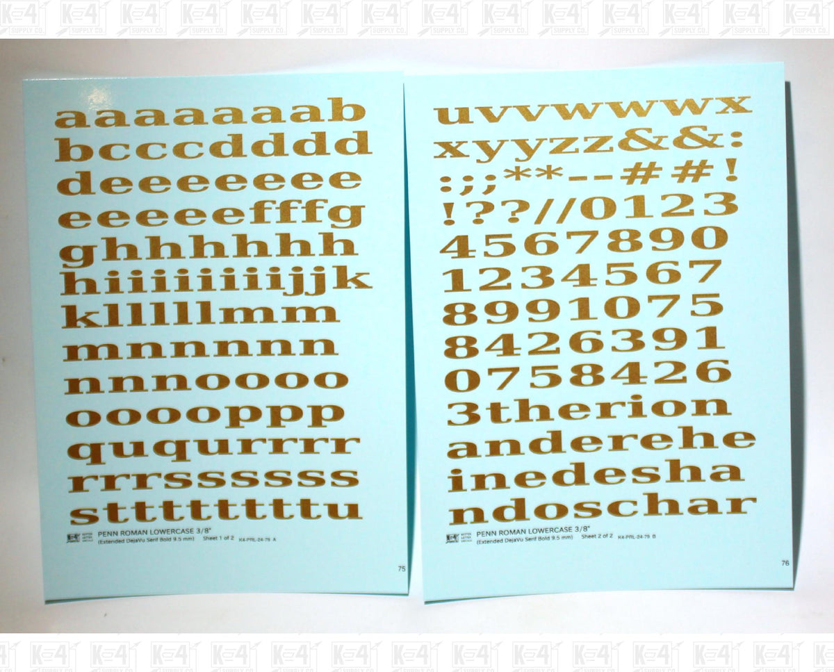 Lowercase Penn Roman Letter Number Alphabet