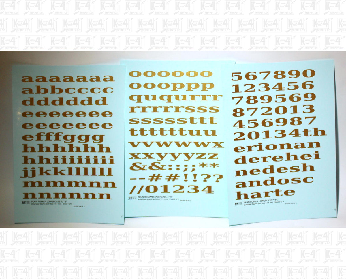 Lowercase Penn Roman Letter Number Alphabet