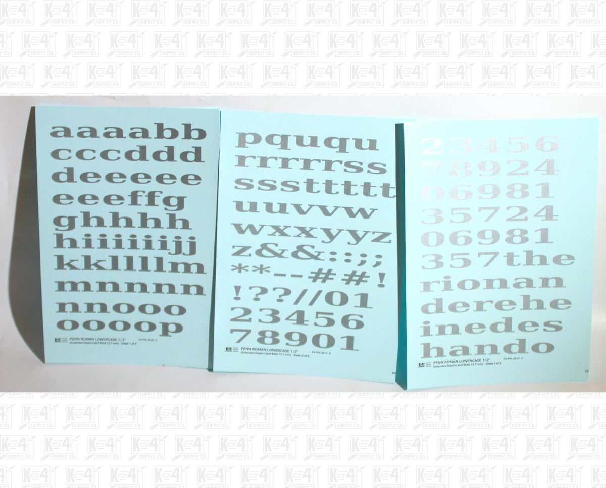 Lowercase Penn Roman Letter Number Alphabet