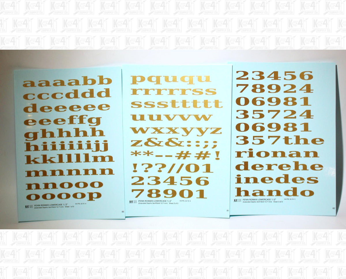 Lowercase Penn Roman Letter Number Alphabet