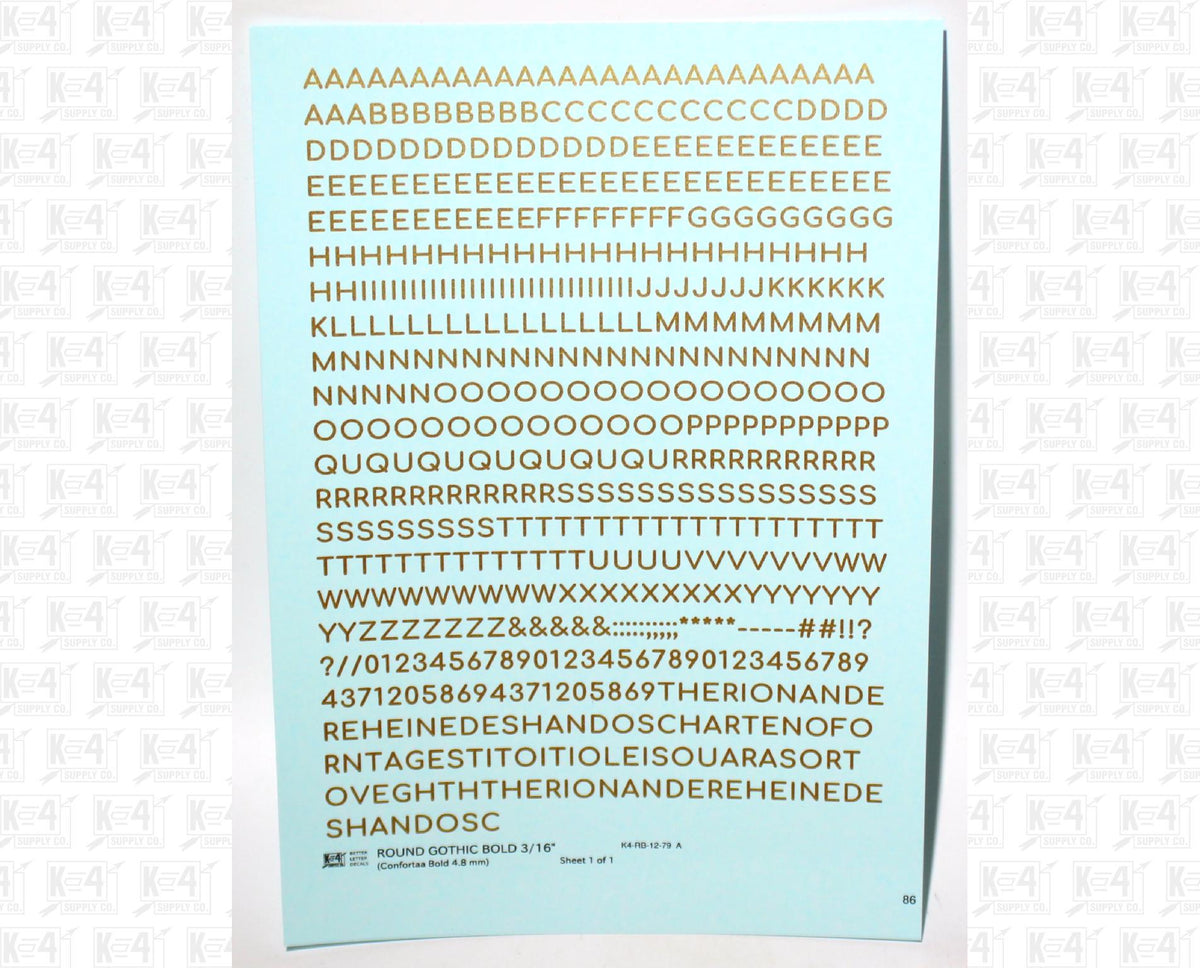 Round Modern Gothic Bold Letter Number Alphabet