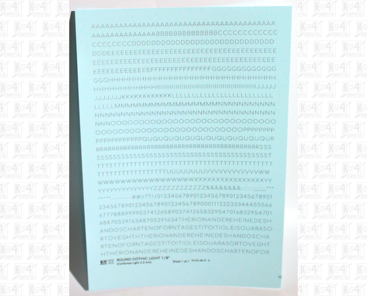 Round Modern Gothic Light Letter Number Alphabet