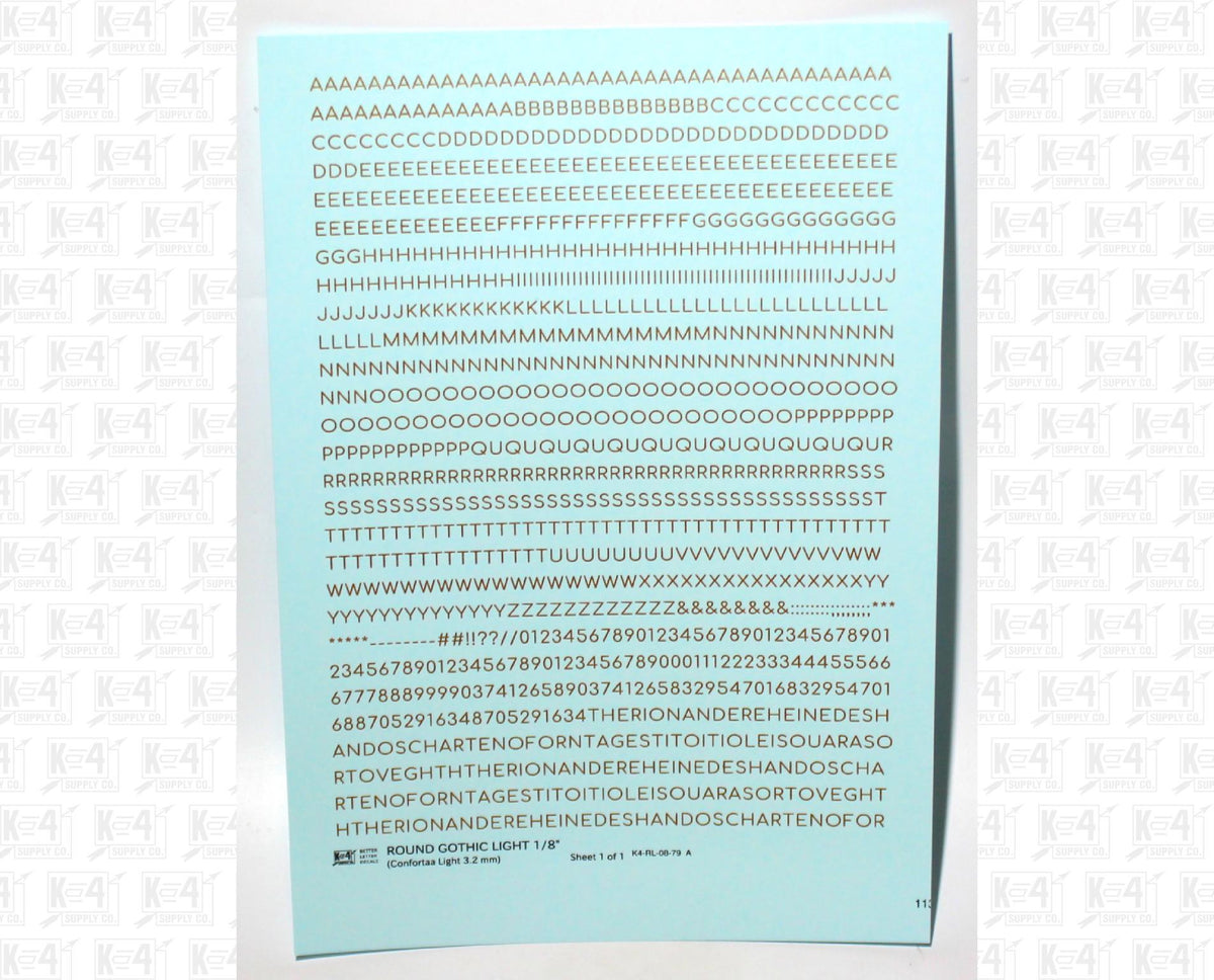 Round Modern Gothic Light Letter Number Alphabet