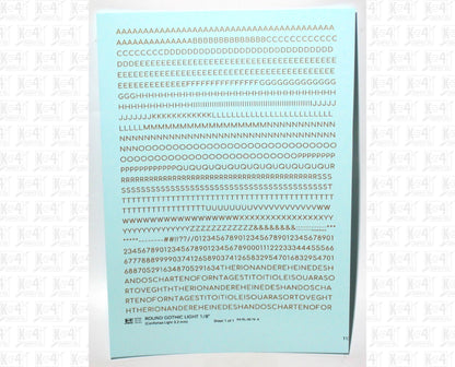 Round Modern Gothic Light Letter Number Alphabet
