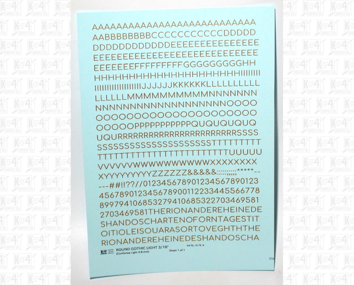 Round Modern Gothic Light Letter Number Alphabet