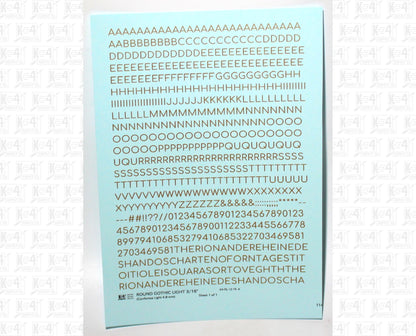 Round Modern Gothic Light Letter Number Alphabet