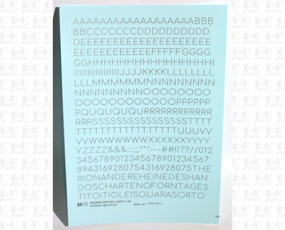 Round Modern Gothic Light Letter Number Alphabet