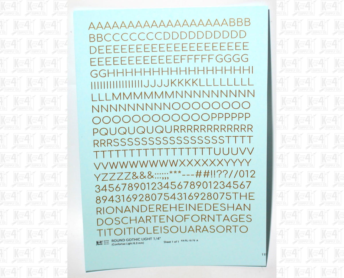 Round Modern Gothic Light Letter Number Alphabet