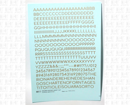 Round Modern Gothic Light Letter Number Alphabet