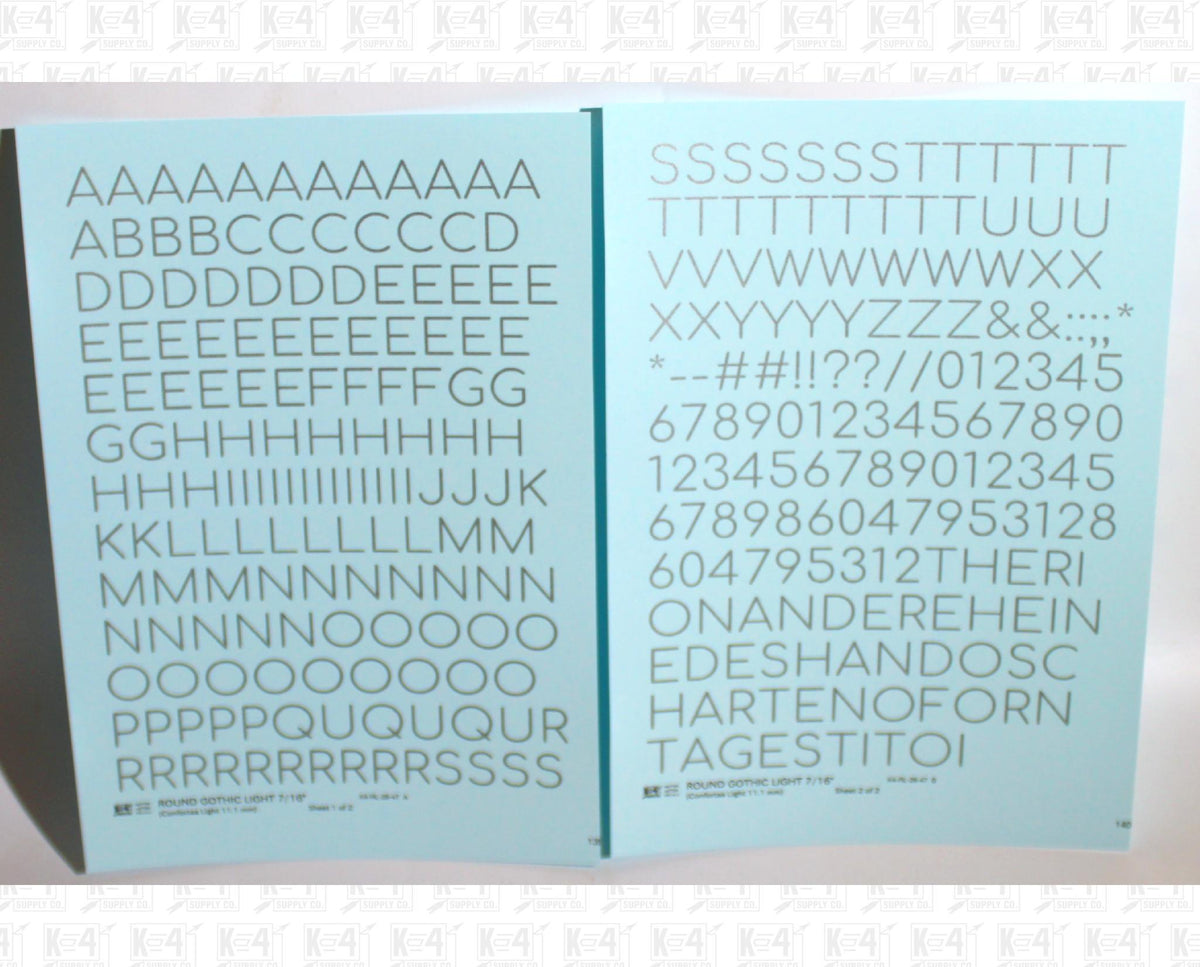 Round Modern Gothic Light Letter Number Alphabet