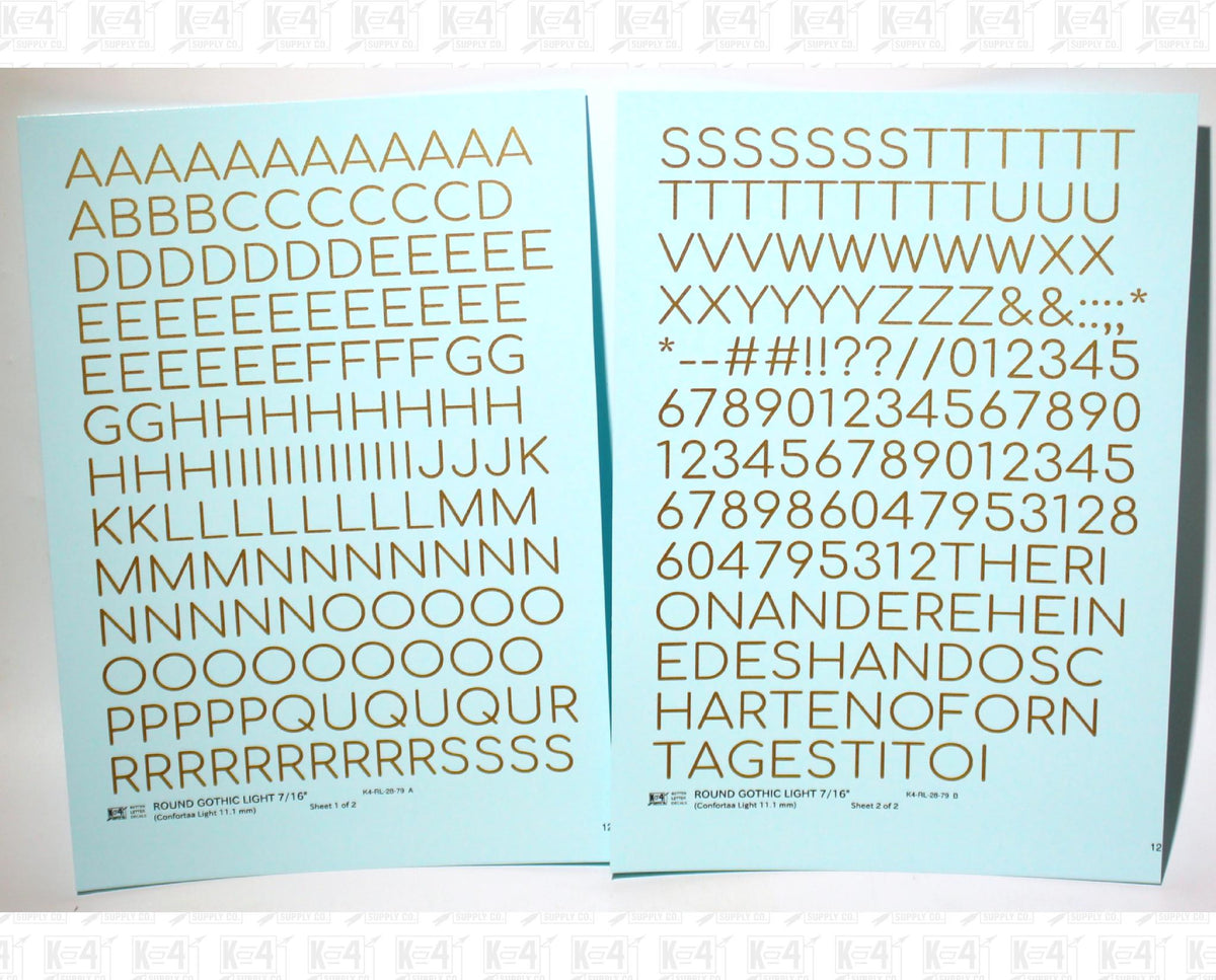 Round Modern Gothic Light Letter Number Alphabet