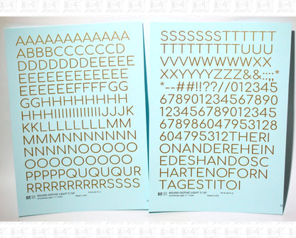Round Modern Gothic Light Letter Number Alphabet