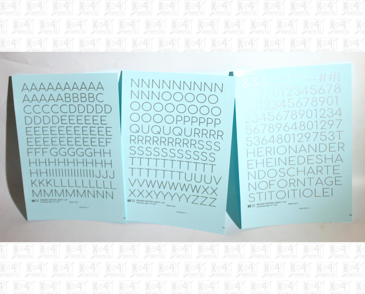 Round Modern Gothic Light Letter Number Alphabet
