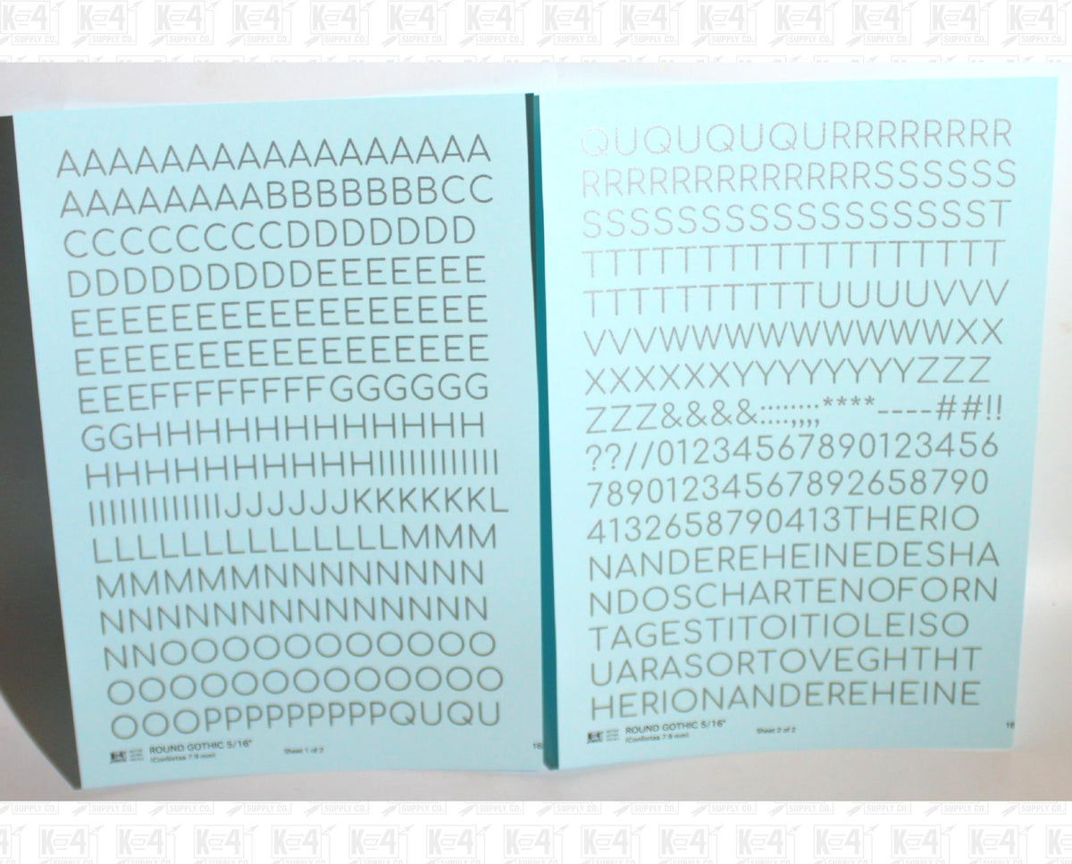Round Modern Gothic Letter Number Alphabet