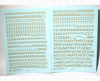 Round Modern Gothic Letter Number Alphabet