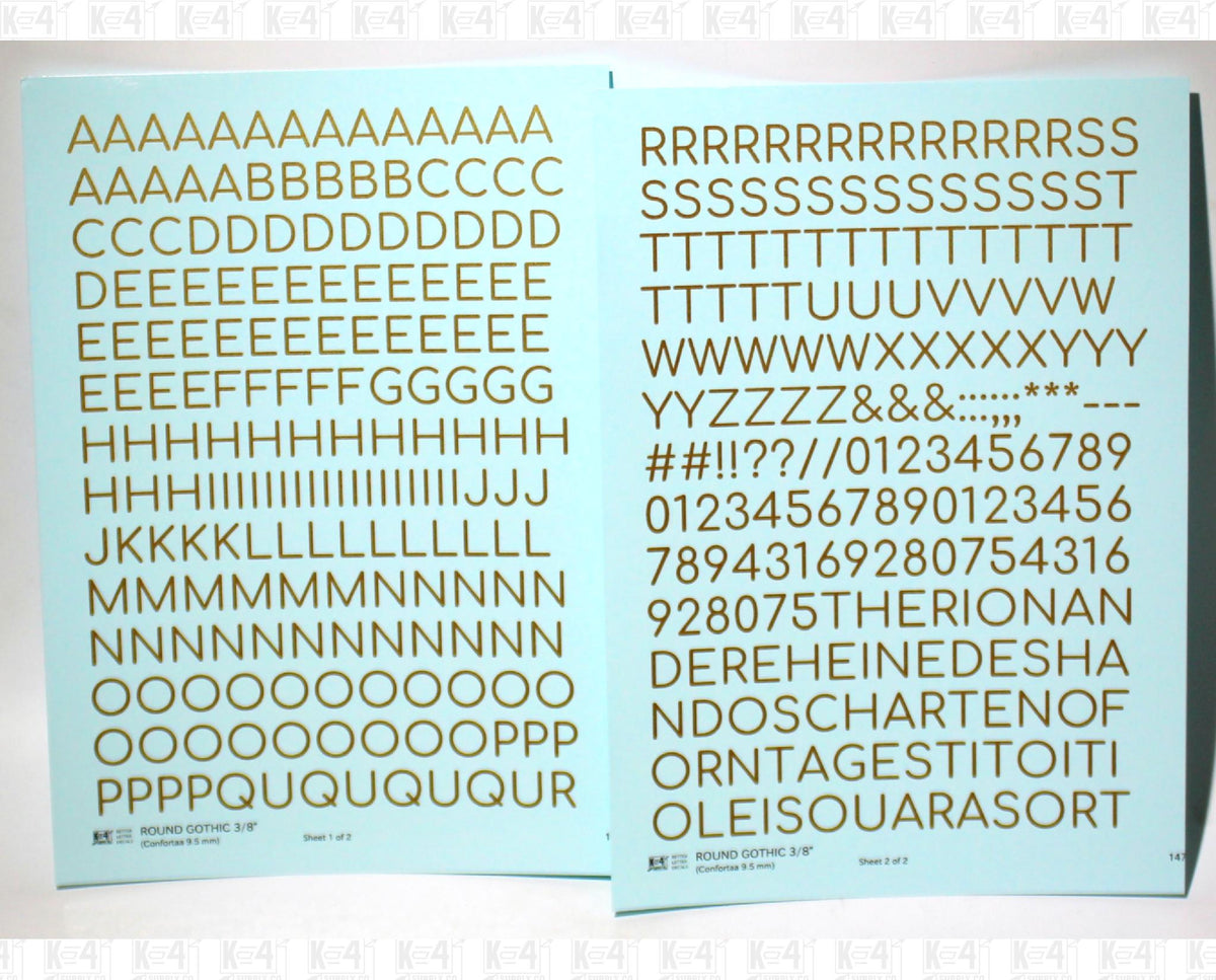 Round Modern Gothic Letter Number Alphabet