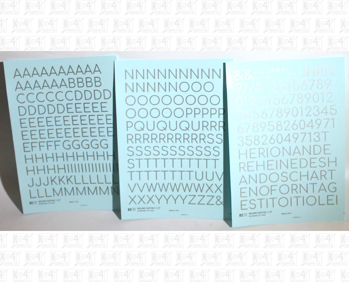 Round Modern Gothic Letter Number Alphabet