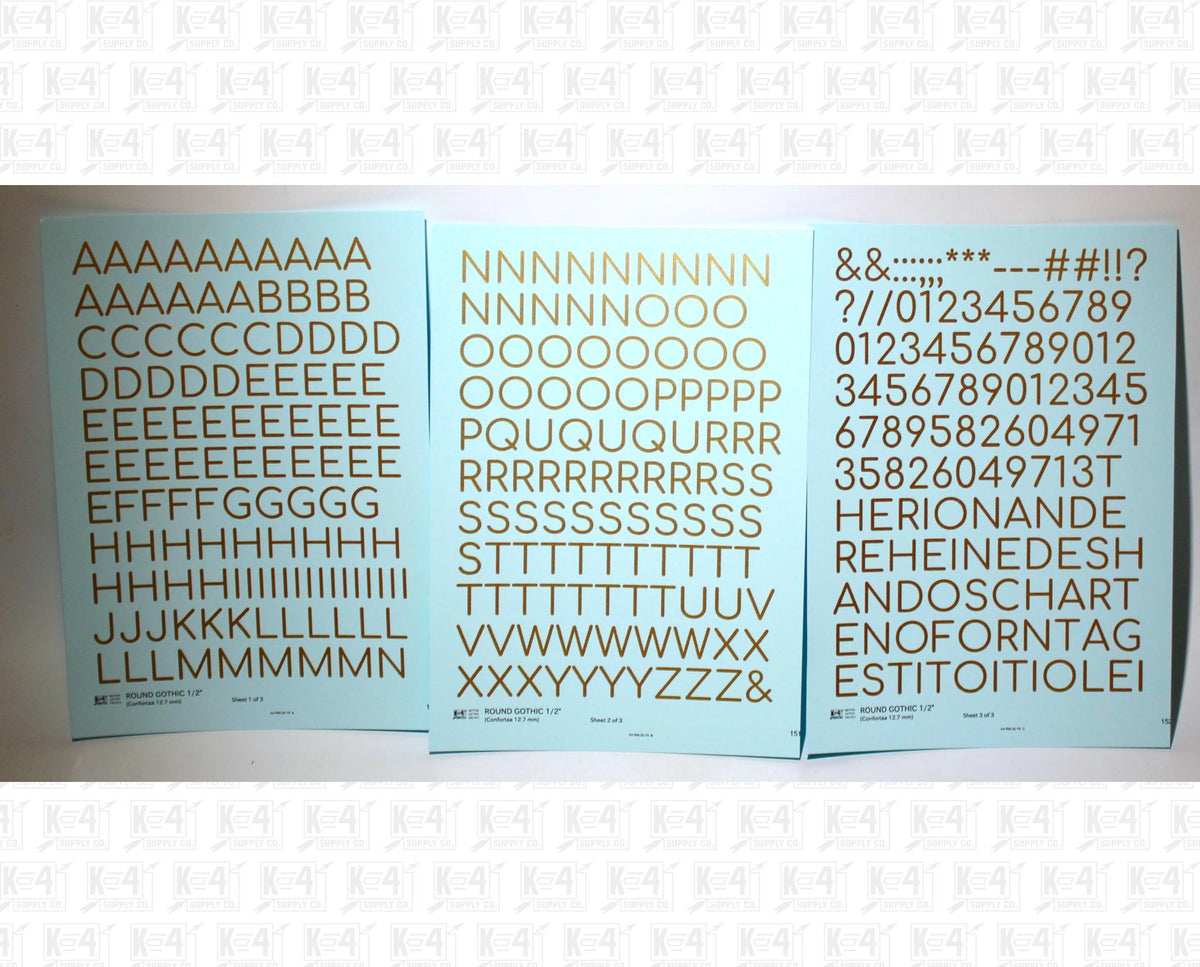 Round Modern Gothic Letter Number Alphabet