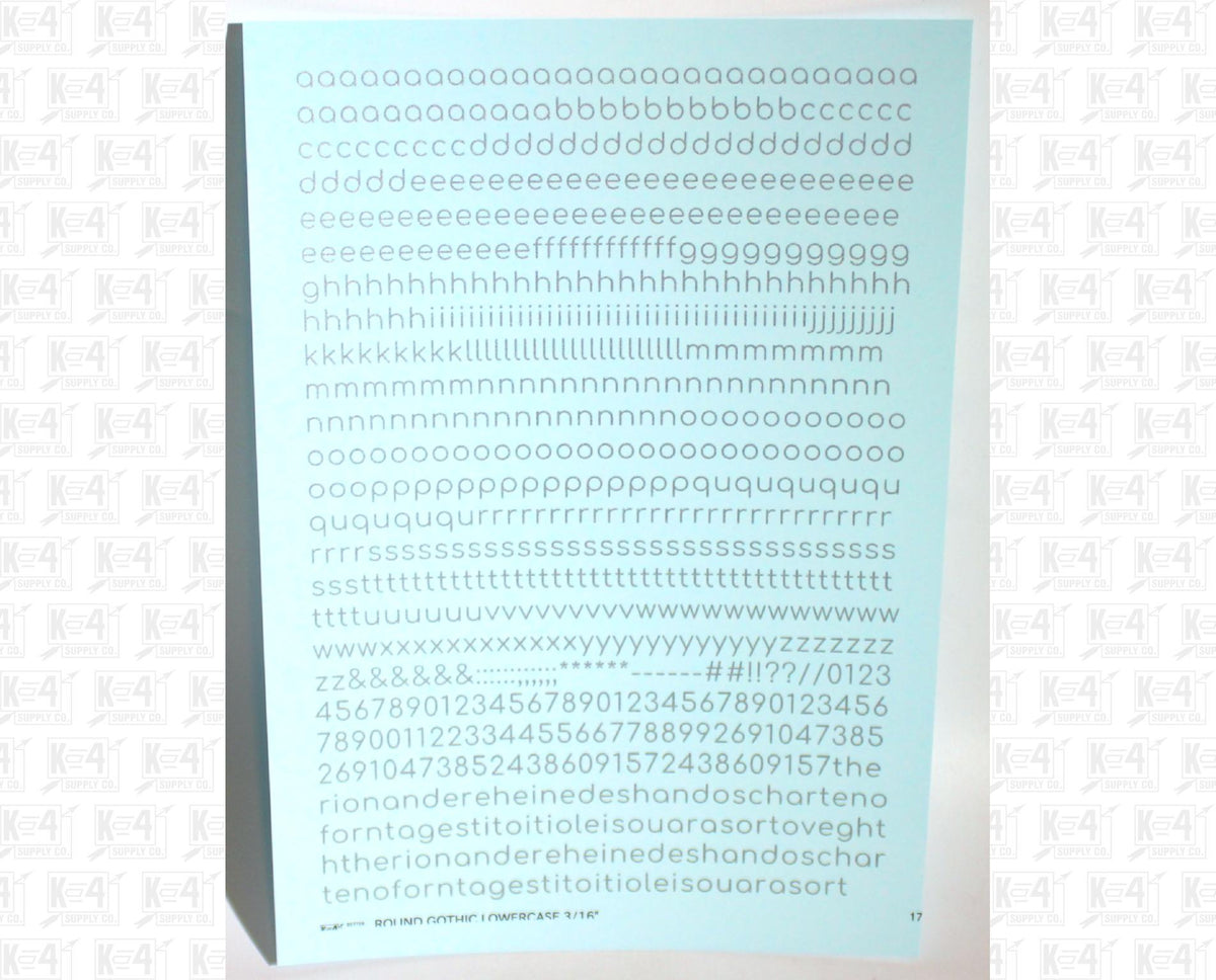 Lowercase Round Modern Gothic Letter Alphabet