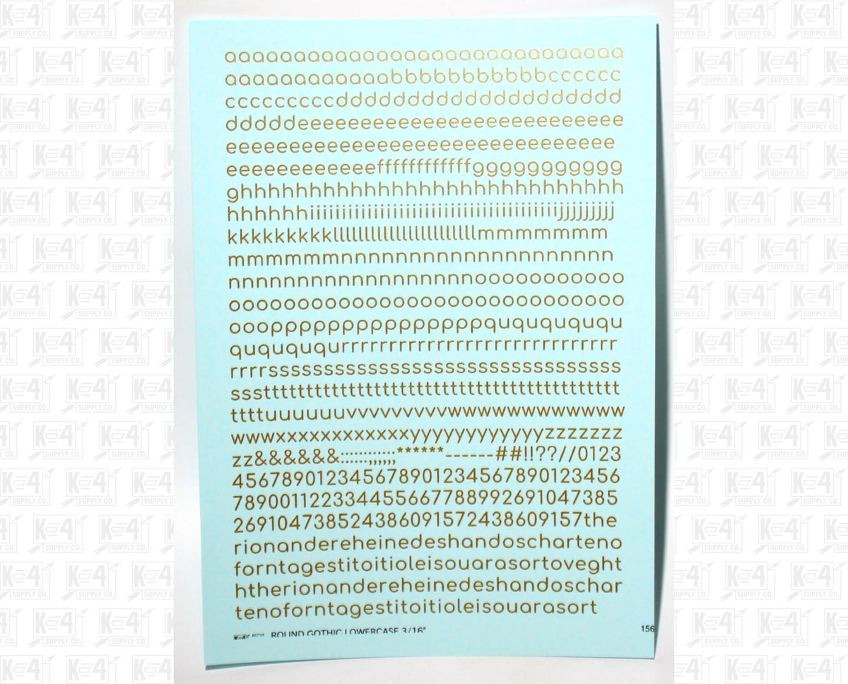 Lowercase Round Modern Gothic Letter Alphabet