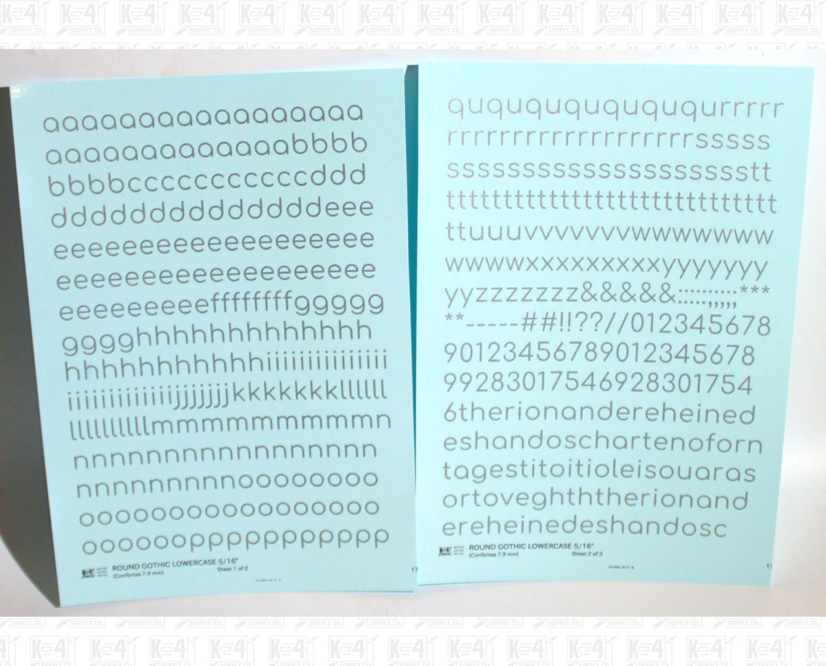 Lowercase Round Modern Gothic Letter Alphabet
