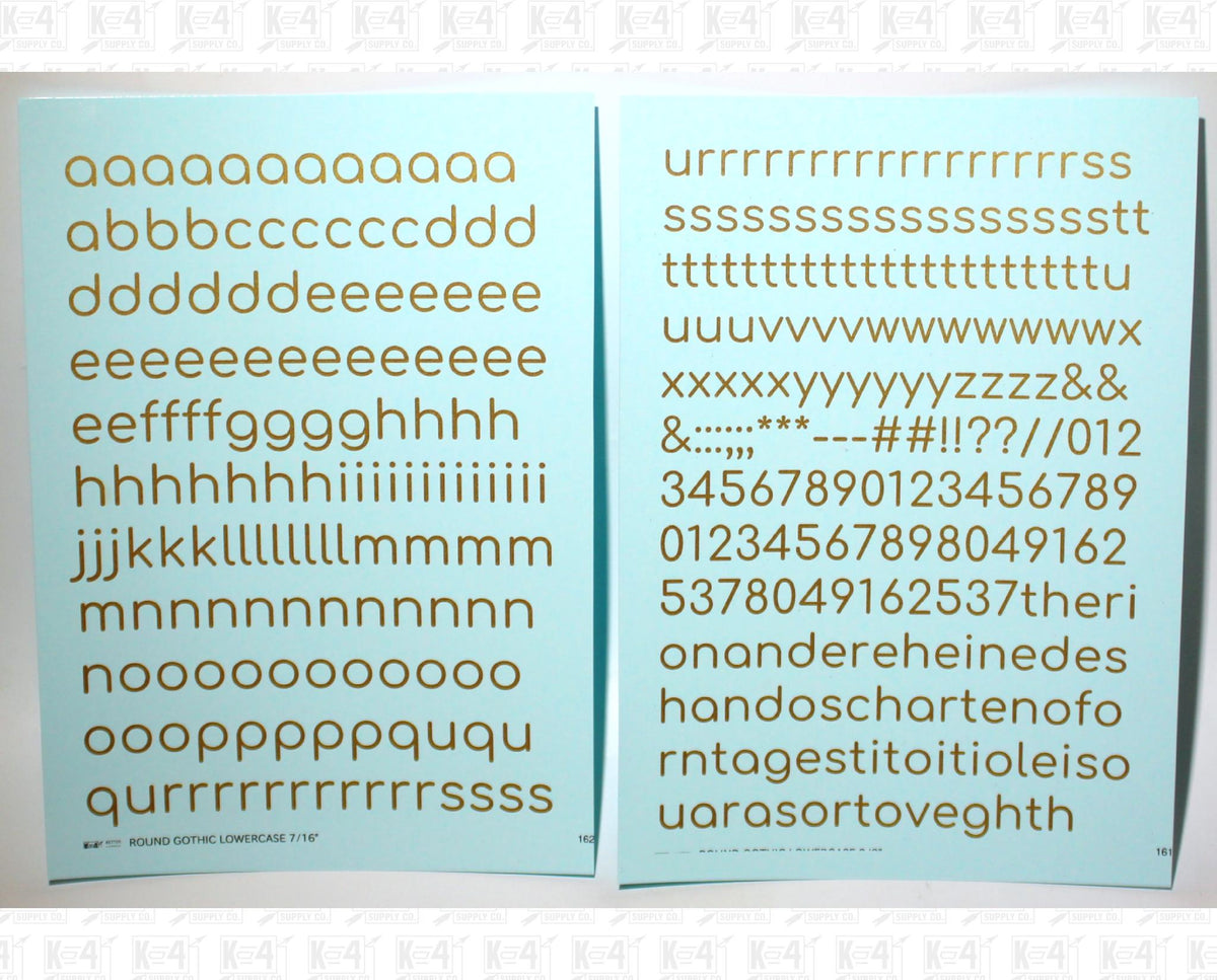 Lowercase Round Modern Gothic Letter Alphabet