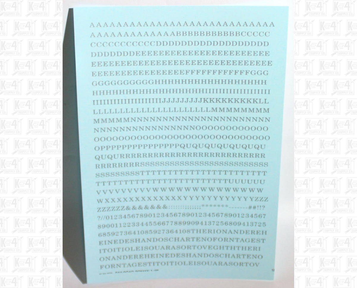 Railroad Roman Letter Number Alphabet