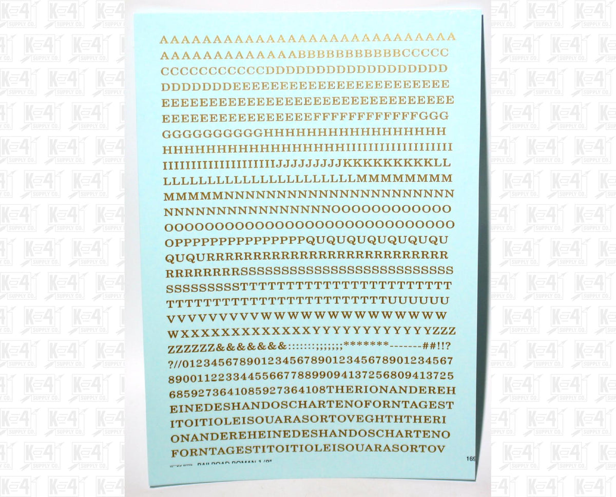 Railroad Roman Letter Number Alphabet