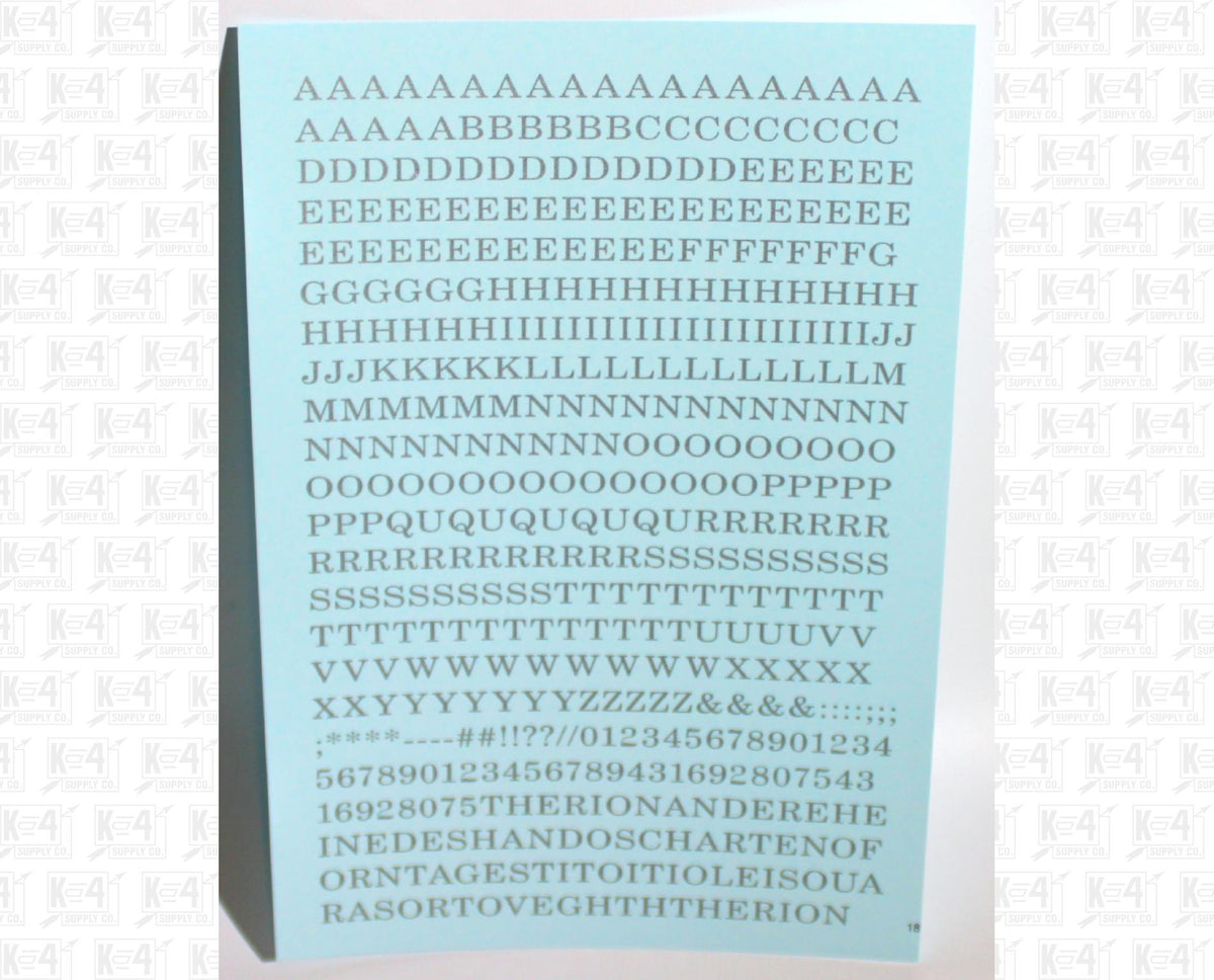 Railroad Roman Letter Number Alphabet