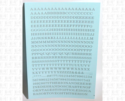Railroad Roman Letter Number Alphabet