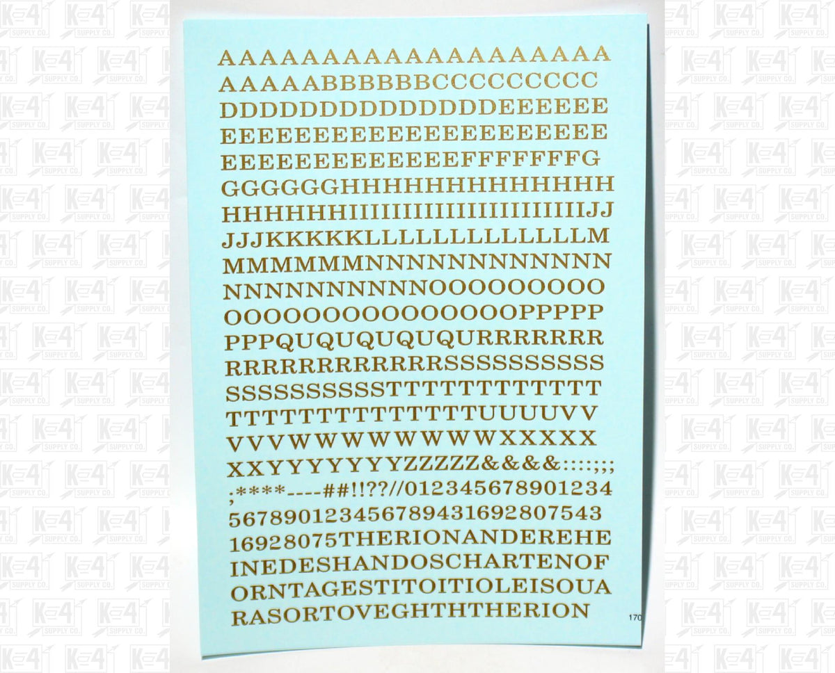 Railroad Roman Letter Number Alphabet