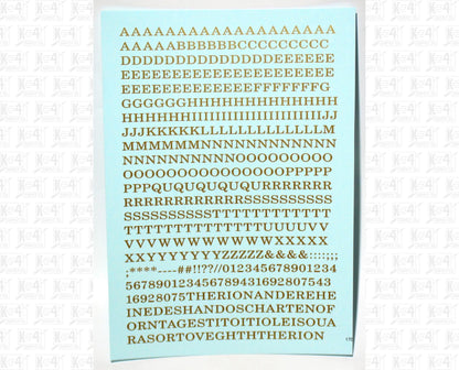 Railroad Roman Letter Number Alphabet