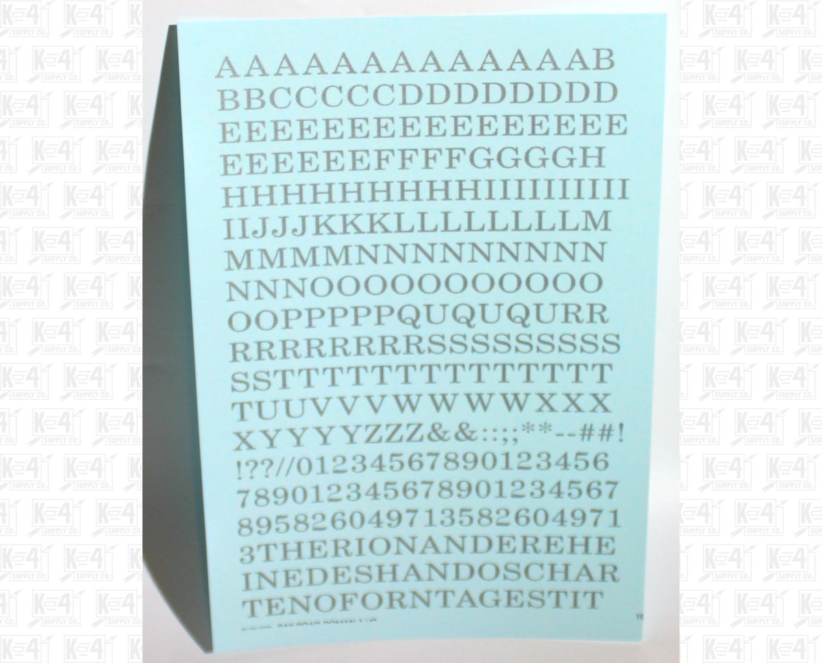 Railroad Roman Letter Number Alphabet