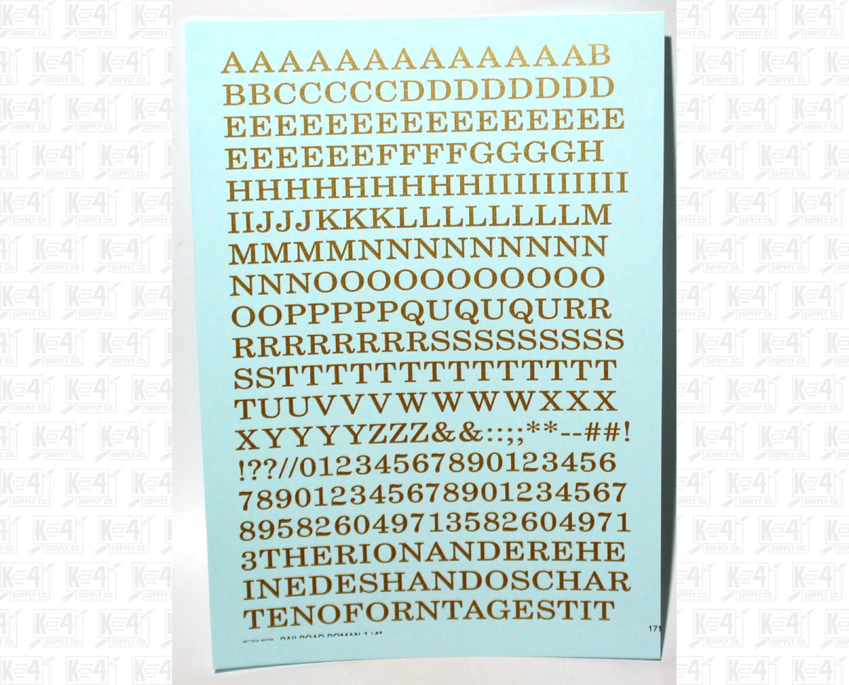 Railroad Roman Letter Number Alphabet